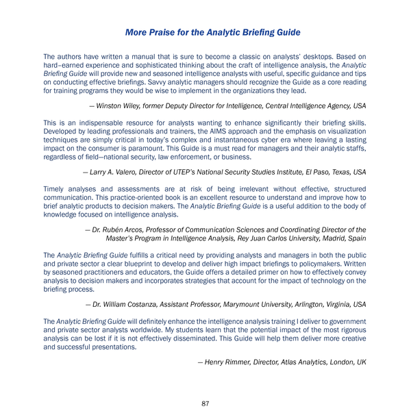 E-book: Analytic Briefing Guide